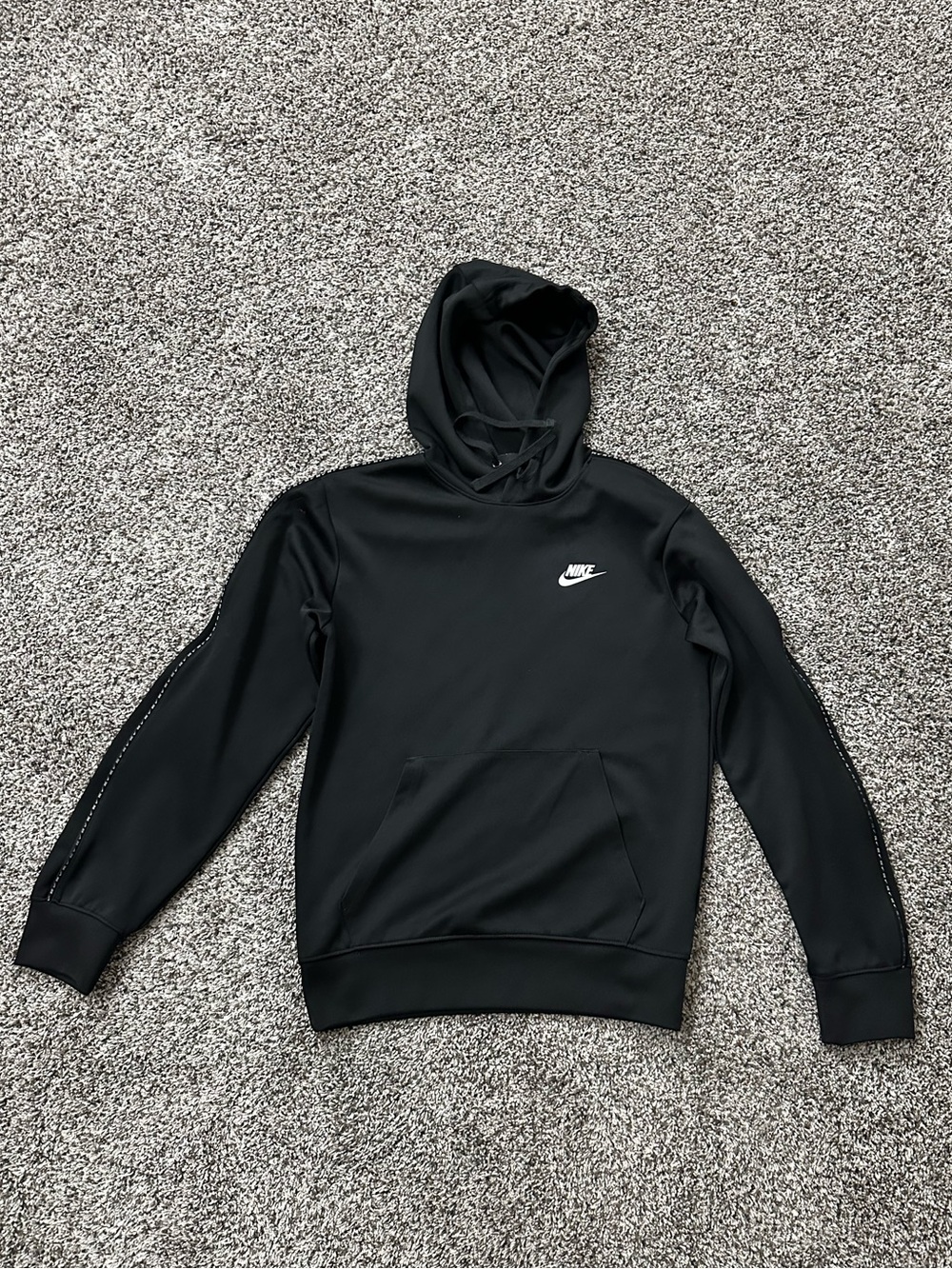 Nike Black Pullover Hoodie with White Swoosh (XS)